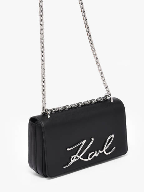 Cross Body Tas K Signature Leder Karl lagerfeld Zwart k signature B1W30046 ander zicht 1