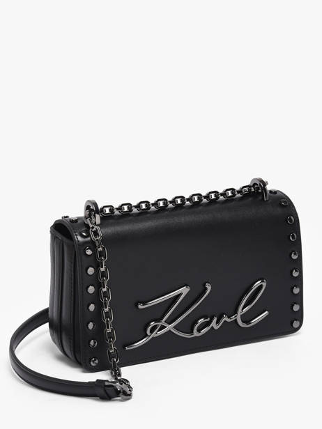 Cross Body Tas K Signature Leder Karl lagerfeld Zwart k signature B1W30049 ander zicht 1