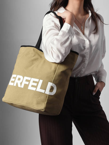Schoudertas K Essential Katoen Karl lagerfeld Groen k essential B1W50050 ander zicht 1