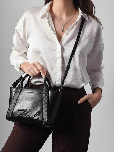 Handtas K/ville Studs Leder Karl lagerfeld Zwart k ville B1W30262 ander zicht 1
