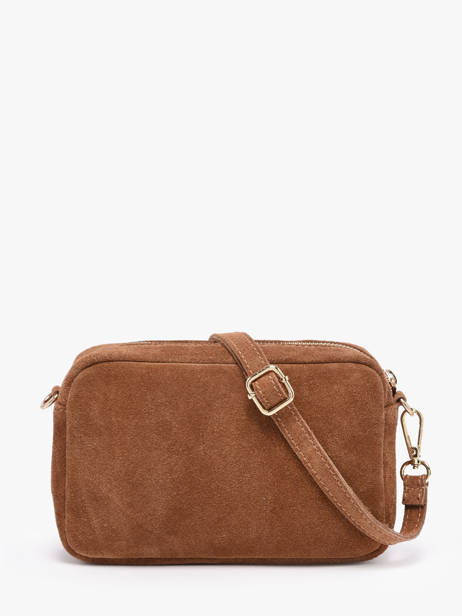 Cross Body Tas Velvet Leder Milano Bruin velvet VE25115 ander zicht 4