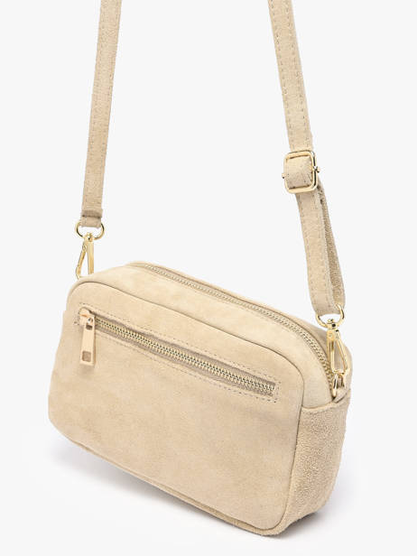 Cross Body Tas Velvet Leder Milano Beige velvet VE25115 ander zicht 1