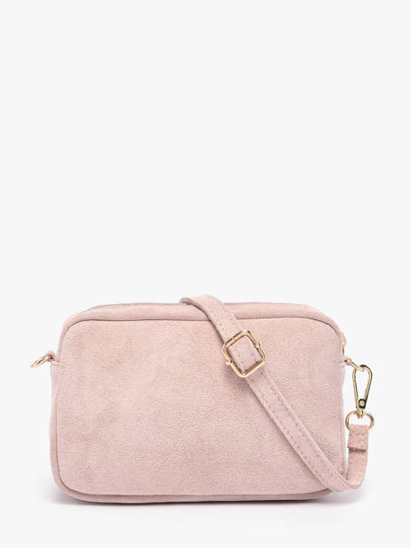 Cross Body Tas Velvet Leder Milano Roze velvet VE25115 ander zicht 4