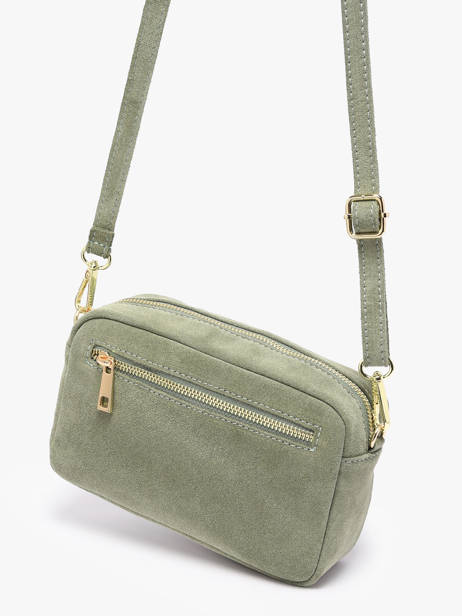 Cross Body Tas Velvet Leder Milano Groen velvet VE25115 ander zicht 2