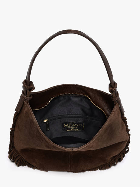 Schoudertas Velvet Leder Milano Bruin velvet VE25112 ander zicht 2