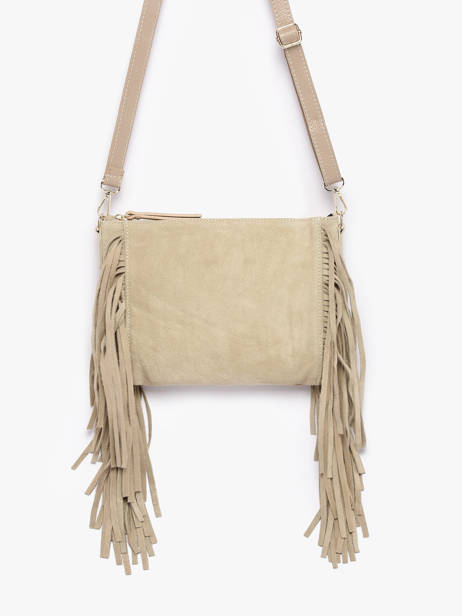 Cross Body Tas Velvet Leder Milano Beige velvet VE25113 ander zicht 1