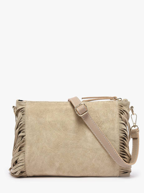 Cross Body Tas Velvet Leder Milano Beige velvet VE25113 ander zicht 3