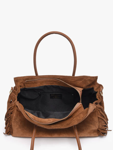 Schoudertas Velvet Leder Milano Bruin velvet VE25114 ander zicht 2