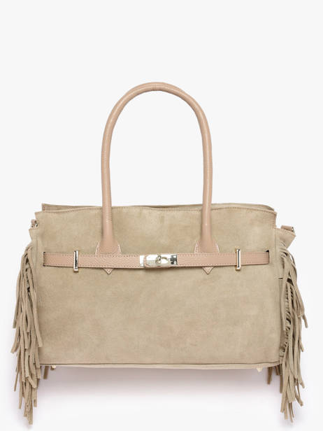 Schoudertas Velvet Leder Milano Beige velvet VE25114 ander zicht 2