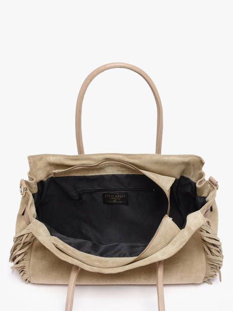 Schoudertas Velvet Leder Milano Beige velvet VE25114 ander zicht 3