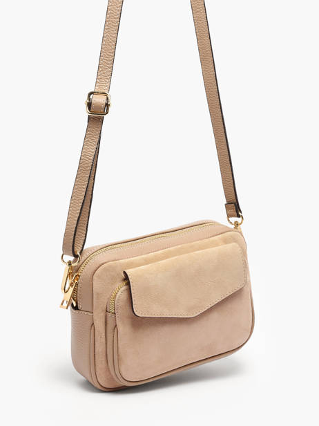 Cross Body Tas Velvet Caviar Leder Milano Beige velvet caviar VC25067 ander zicht 2