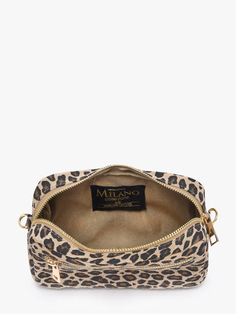Cross Body Tas Velvet Leopardo Leder Milano Beige velvet leopardo VL25115 ander zicht 2