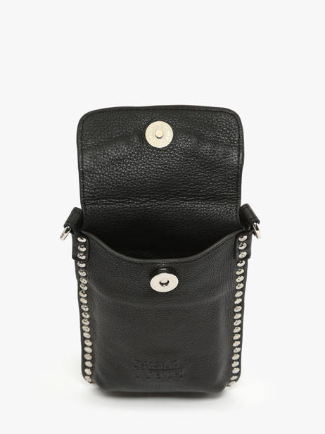 Telefoonetui Leder Basilic pepper Zwart glam BGLA88 ander zicht 2