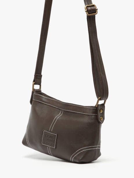 Cross Body Tas Seam Leder Basilic pepper Bruin seam BSEA01 ander zicht 1