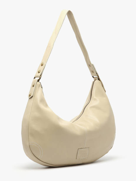 Schoudertas Seam Leder Basilic pepper Beige seam BSEA04 ander zicht 1