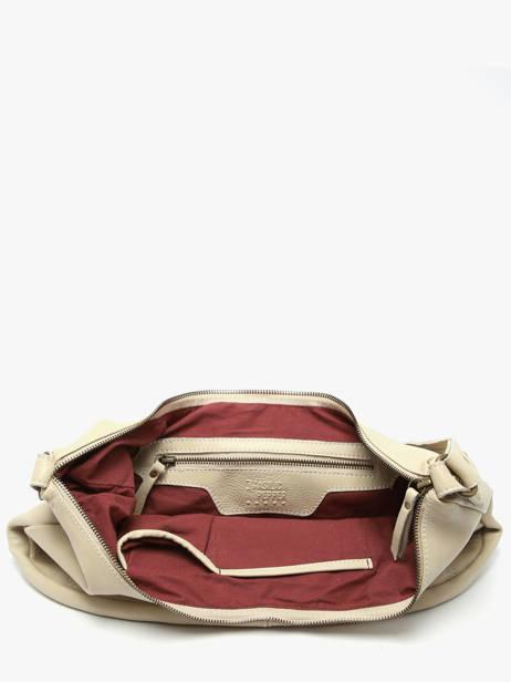 Schoudertas Seam Leder Basilic pepper Beige seam BSEA04 ander zicht 2