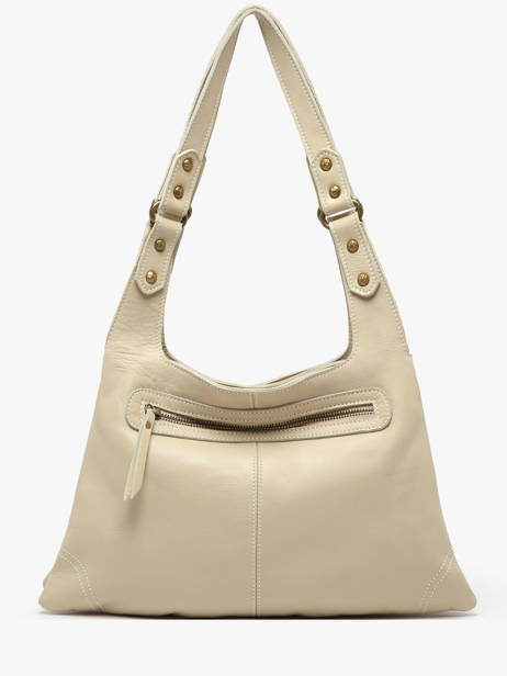 Schoudertas Seam Leder Basilic pepper Beige seam BSEA05 ander zicht 3