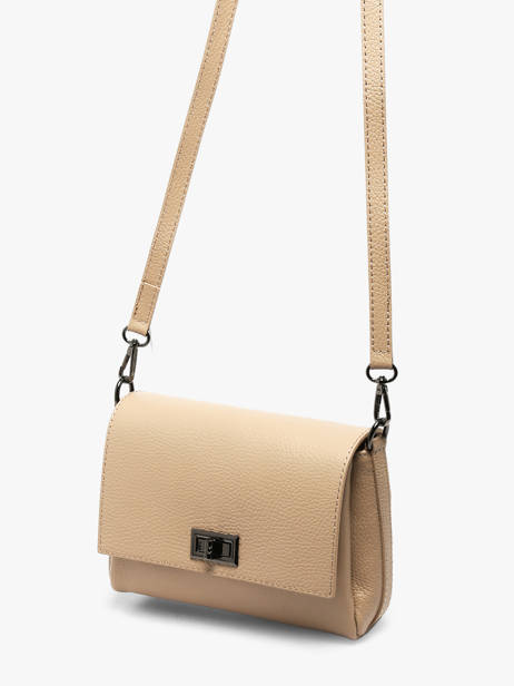 Cross Body Tas Caviar Leder Milano Beige caviar CA24061 ander zicht 2