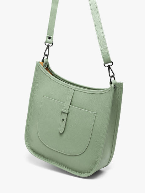 Cross Body Tas Caviar Leder Milano Groen caviar CA25068 ander zicht 2