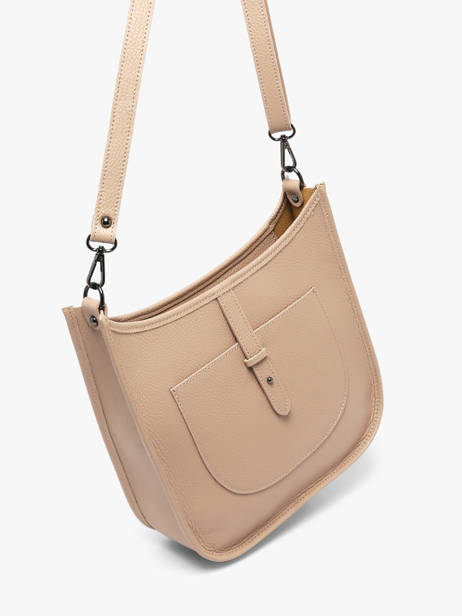 Cross Body Tas Caviar Leder Milano Beige caviar CA25068 ander zicht 2