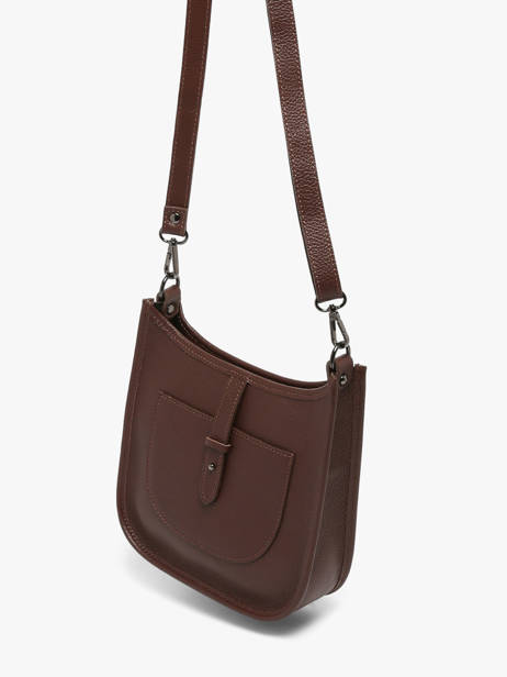 Cross Body Tas Caviar Leder Milano Bruin caviar CA25067 ander zicht 2