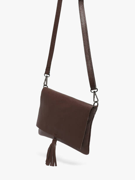 Cross Body Tas Caviar Leder Milano Bruin caviar CA22112 ander zicht 2