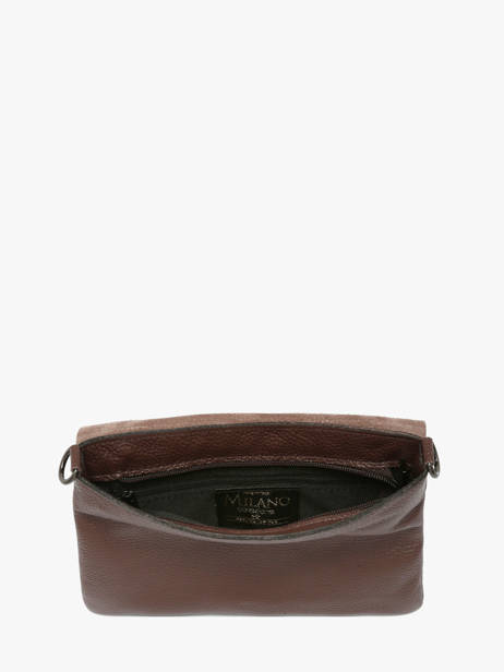 Cross Body Tas Caviar Leder Milano Bruin caviar CA22112 ander zicht 3