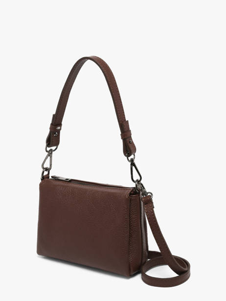 Cross Body Tas Caviar Leder Milano Bruin caviar CA25065 ander zicht 2