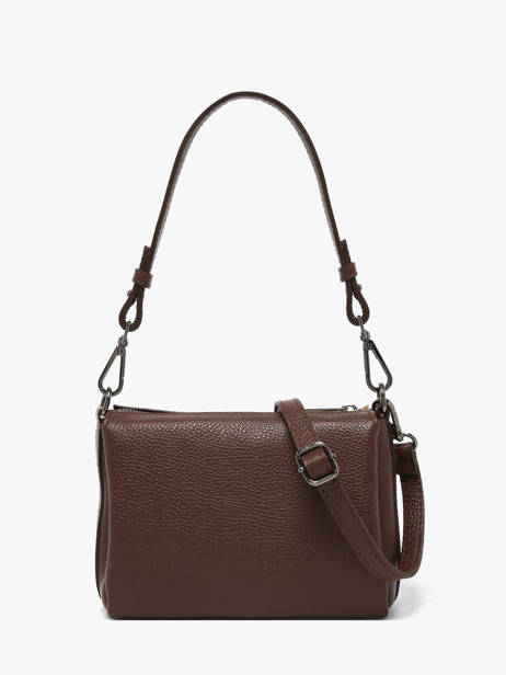 Cross Body Tas Caviar Leder Milano Bruin caviar CA25065 ander zicht 4