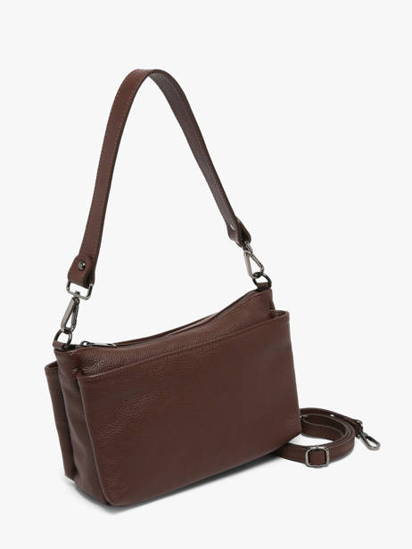 Cross Body Tas Caviar Leder Milano Bruin caviar CA25066 ander zicht 2