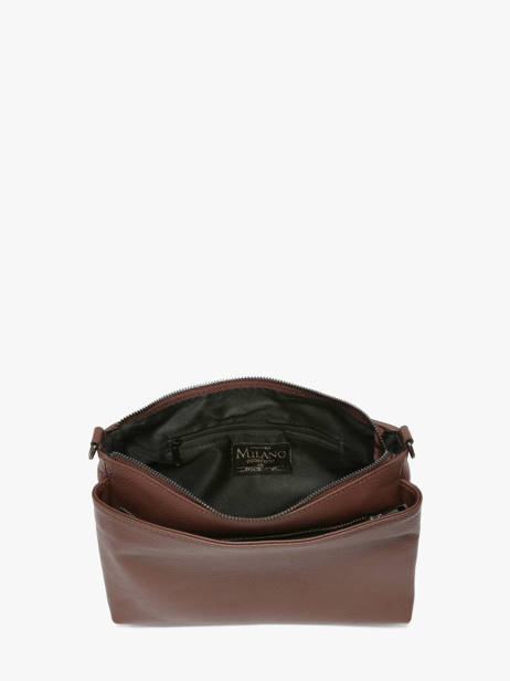 Cross Body Tas Caviar Leder Milano Bruin caviar CA25066 ander zicht 3