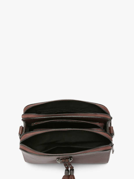 Cross Body Tas Caviar Leder Milano Bruin caviar CA21101 ander zicht 3
