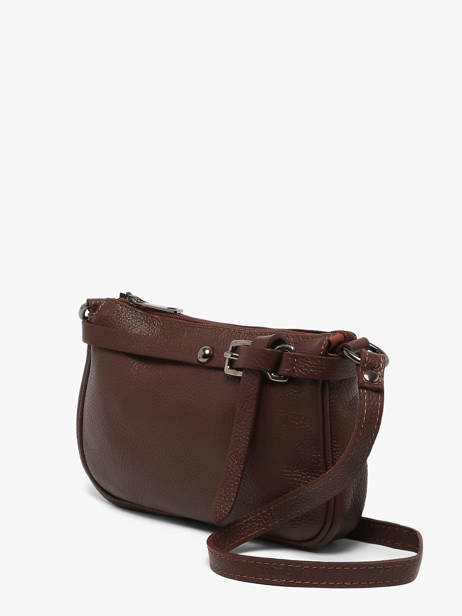 Cross Body Tas Caviar Leder Milano Bruin caviar G1421N ander zicht 2