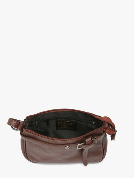 Cross Body Tas Caviar Leder Milano Bruin caviar G1421N ander zicht 3