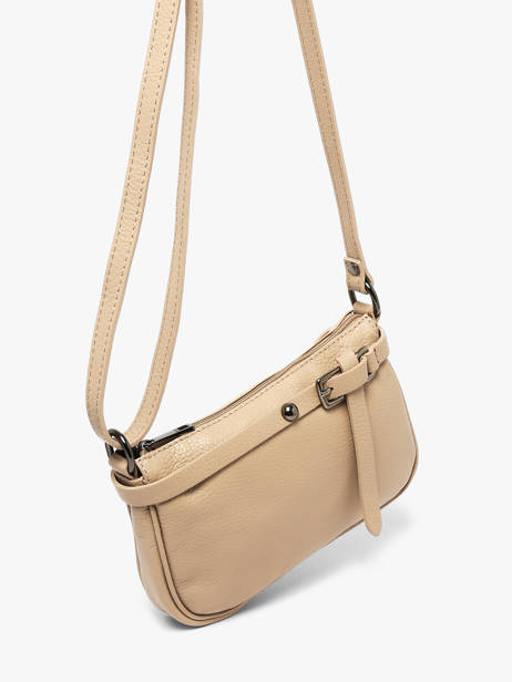 Cross Body Tas Caviar Leder Milano Beige caviar G1421N ander zicht 2