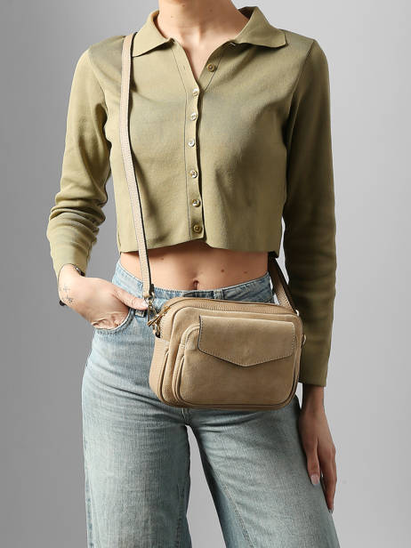 Cross Body Tas Velvet Caviar Leder Milano Beige velvet caviar VC25067 ander zicht 1