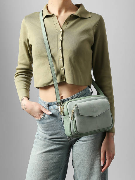 Cross Body Tas Velvet Caviar Leder Milano Groen velvet caviar VC25067 ander zicht 1