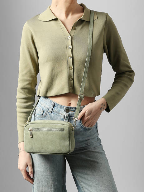 Cross Body Tas Velvet Leder Milano Groen velvet VE25115 ander zicht 1