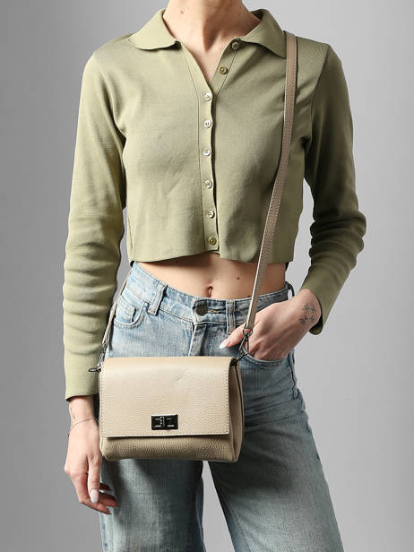Cross Body Tas Caviar Leder Milano Beige caviar CA24061 ander zicht 1