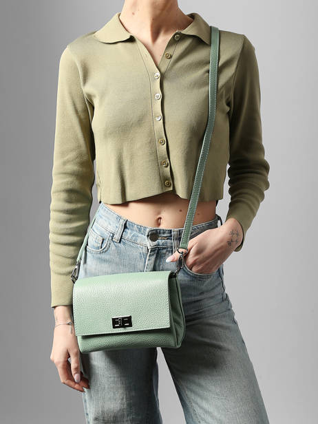 Cross Body Tas Caviar Leder Milano Groen caviar CA24061 ander zicht 1