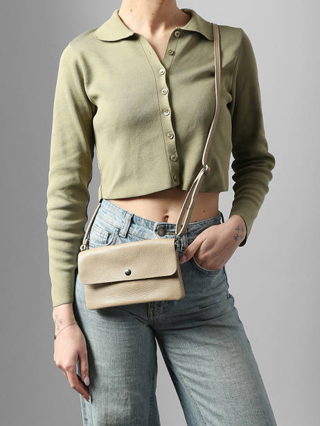 Cross Body Tas Caviar Leder Milano Beige caviar CA23067 ander zicht 1