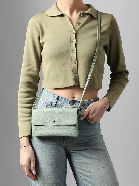 Cross Body Tas Caviar Leder Milano Groen caviar CA23067 ander zicht 1