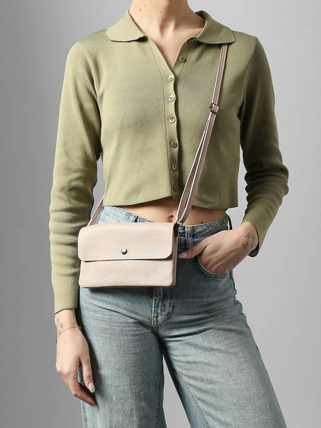 Cross Body Tas Caviar Leder Milano Beige caviar CA23067 ander zicht 1