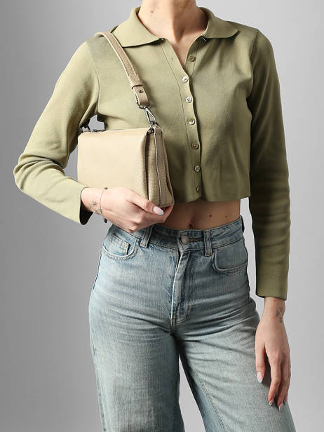 Cross Body Tas Caviar Leder Milano Beige caviar CA25065 ander zicht 1