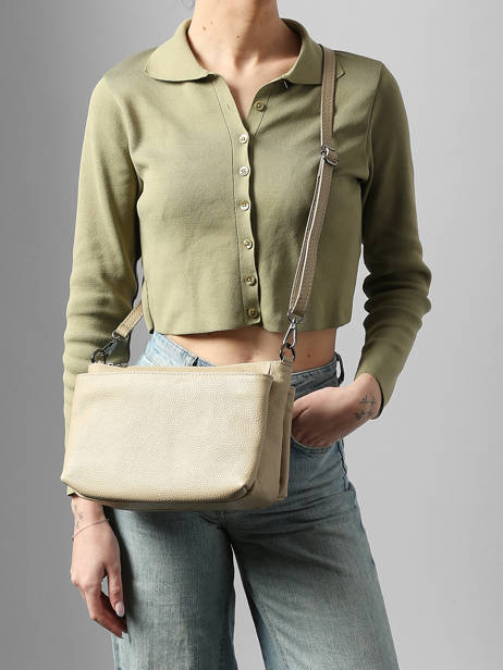Cross Body Tas Caviar Leder Milano Beige caviar CA25066 ander zicht 1