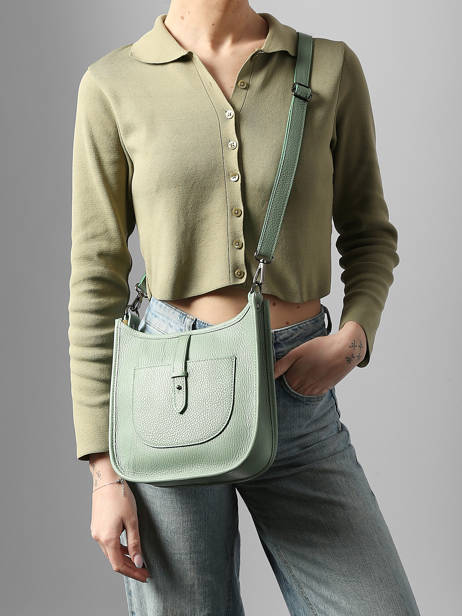Cross Body Tas Caviar Leder Milano Groen caviar CA25067 ander zicht 1