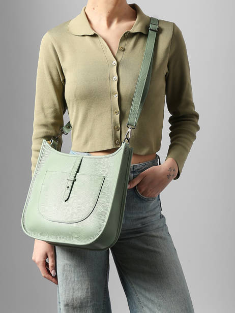 Cross Body Tas Caviar Leder Milano Groen caviar CA25068 ander zicht 1