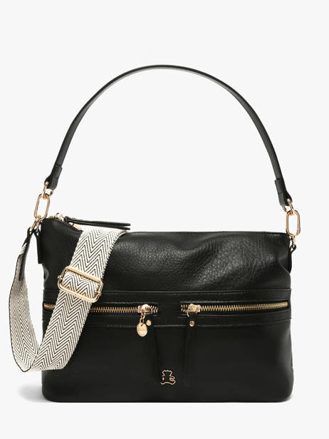Schoudertas Zip Lulu castagnette Zwart zip ALCIDE