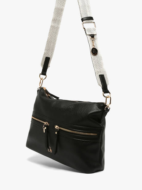 Schoudertas Zip Lulu castagnette Zwart zip ALCIDE ander zicht 2