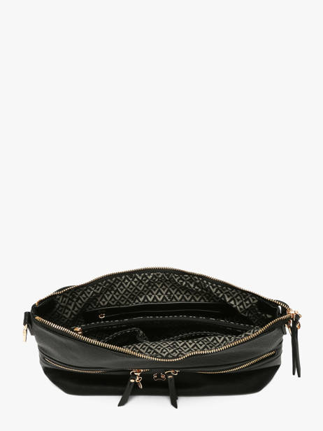 Schoudertas Zip Lulu castagnette Zwart zip ALCIDE ander zicht 3